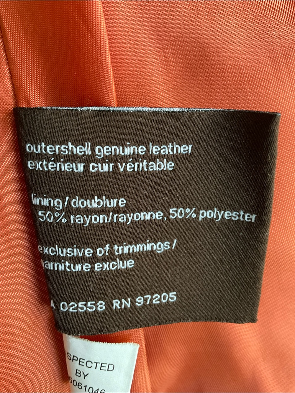 Danier Grey-Purple Suede Jacket with Rust Orange Lining - Picture 9 of 10